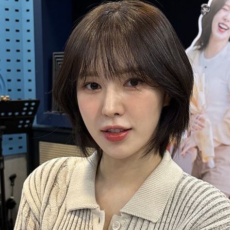 Wendy Red Velvet Short Hair, Wendy Hairstyle, Wendy Short Hair, Wendy Haircut, Wendy Cut, Asian Tomboy Haircut, Wendy Hair, Dream Haircut, Red Velvet Wendy Icon