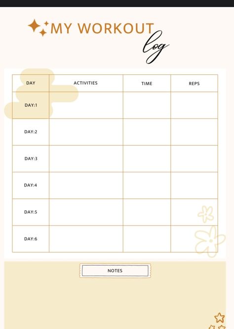 Workout Log, Bullet Journal, Log, Quick Saves