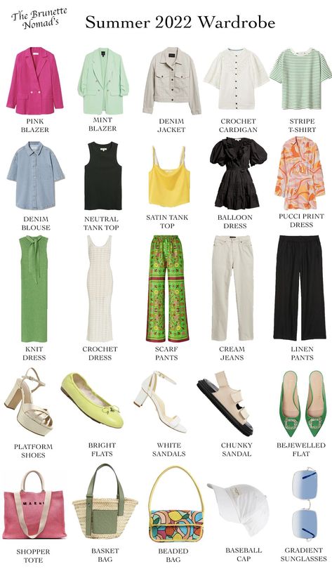 A collection of 25 pieces you can seamlessly wear throughout the summer season. Shop the summer capsule wardrobe now! 2022 Capsule Wardrobe, Summer Abroad, Pink Wardrobe, Fashion Capsule Wardrobe, Early 2000s Fashion, Travel Capsule Wardrobe, Summer Capsule, Dallas Fashion, Summer Capsule Wardrobe