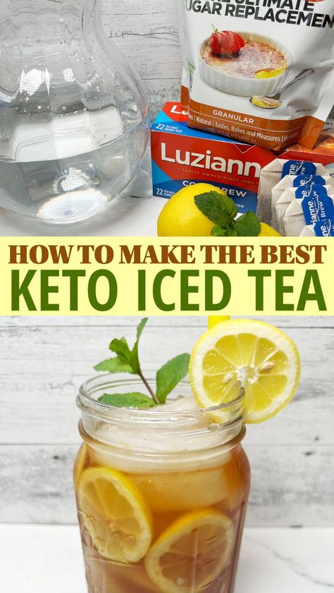 Low Carb Drinks, Iced Tea Recipes, Keto Drinks, Keto Drink, Ice Tea, Protein Recipes, Net Carbs, Best Tea, Recipes Keto