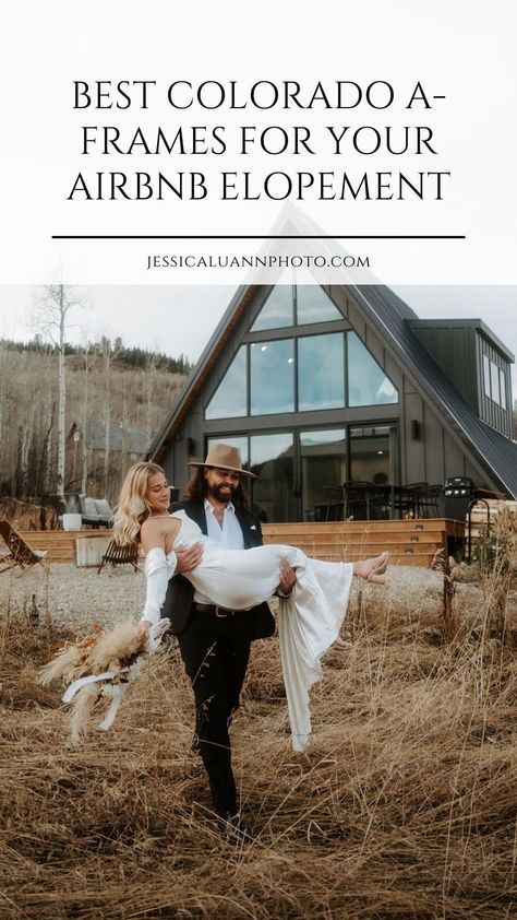 Elope at a Colorado A Frame Cabin // Colorado Elopement Locations // Jessica Luann Photo - Hey there, fellow A-Frame lovers! If you've reached this corner of the internet, you might share my passion for these charming cabins. And let me tell you, I'm head over heels for them! Get inspired by Airbnb elopement ideas, mountain elopement dress, Colorado elopement locations, and unique elopement activities. Book me for your Colorado elopement photos or micro wedding at jessicaluannphoto.com! Micro Wedding Activities, Colorado Elopement Locations, Elopement Activities, Airbnb Elopement, Second Rodeo, Idaho Springs Colorado, Colorado Christmas, Definition Of Cute, Evergreen Colorado