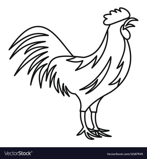 Rooster Outline, Gallic Rooster, Rooster Vector, Outline Illustration, Best African Dresses, Outline Drawing, Outline Drawings, African Dresses, Vector Icons