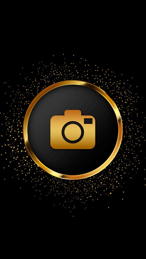 Creative Photography Logo, Social Media Icons Vector, Instagram Black Theme, Whatsapp Logo, Black And Gold Aesthetic, Black And White Instagram, Gold Wallpaper Background, Logo Instagram, Instagram Symbols