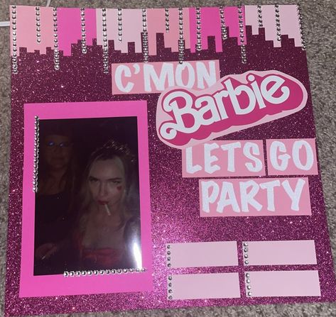 Barbie College Party, Barbie Scrapbook Ideas, 21 Birthday Scrapbook Ideas, 18th Birthday Scrapbook Ideas, 21st Scrapbook Ideas, 21 Shot Book Pages Ideas, 21st Birthday Shot Book Pages Ideas, 21 Shot Book Pages, Shot Book 21 Birthday Page