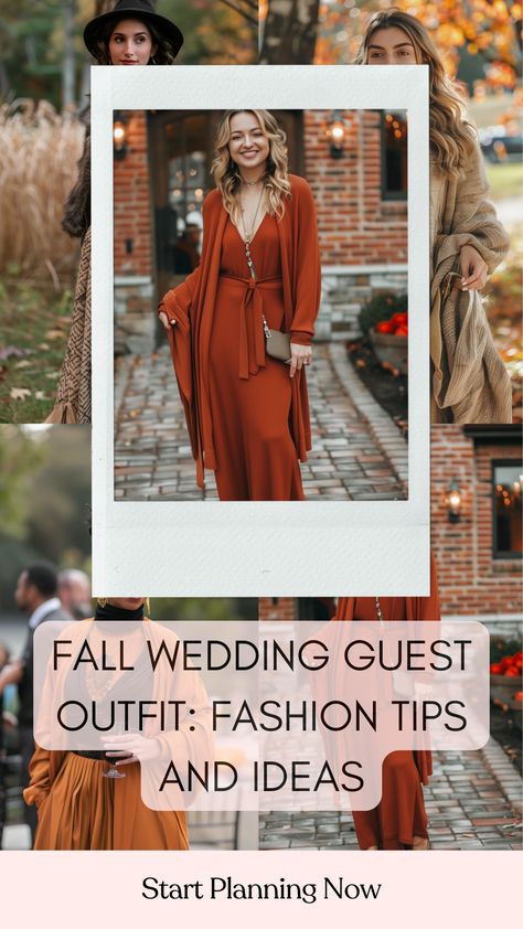 A stunning wedding guest in an elegant fall outfit with cozy layers and stylish accessories, perfect for an autumn celebration. Wedding Guest Pants, November Wedding Guest Outfits, Fall Wedding Guest Outfit, Wedding Guest Outfit Ideas, Elegant Fall Wedding, Autumn Celebration, Wedding Guest Attire, Wedding Guest Outfit Fall, Casual Wedding Guest Dresses