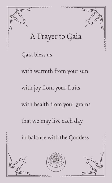 Spell card Prayers To The Goddess, Offerings To Gaia, Gaia Goddess Offerings, Offerings For Gaia, How To Be A Goddess, Gaia Worship, Gaia Offering, Gaia Goddess Aesthetic, Gaia Quotes