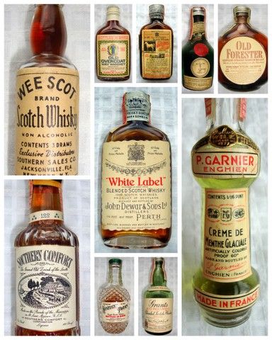 Vintage liquor bottles my father collected in the 1940's.  They are all 4-5 inches tall. Vintage Liquor Bottles, Cheap Liquor, Bottle Photography, Virginia Wolf, Aerospace Design, Shop Tattoo, Tequila Bottles, Radio Play, Vintage Neon Signs