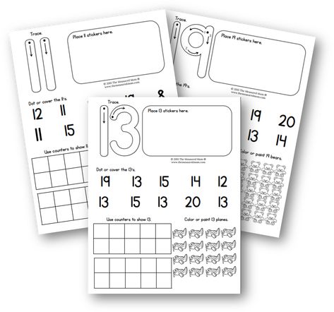 Worksheets for numbers 11-20 - The Measured Mom Numbers 11 20 Worksheets Preschool, Number 11 Worksheet, Learning Numbers Preschool, Number Sense Worksheets, The Measured Mom, Preschool Number Worksheets, Measured Mom, Teen Numbers, Math Number Sense