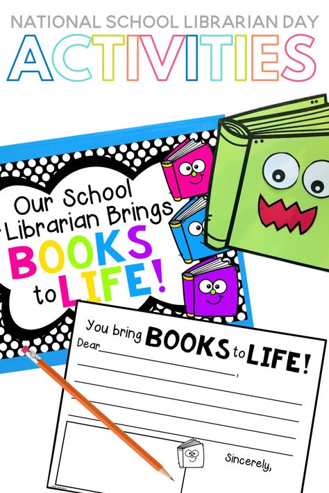 Did you know National School Librarian Day is celebrated on April 4? School librarians play such an important role in our school community! Let’s show school librarians how much they are loved and appreciated for National School Librarian Day! Here are a few ideas for celebrating your school librarians for National School Librarian Day or Librarian Appreciation Day. School Librarian Appreciation, Preschool Journal Prompts, Librarian Appreciation, National School Counseling Week, School Counseling Week, Elementary Librarian, Preschool Journals, Pocket Chart Activities, Early Reading Skills