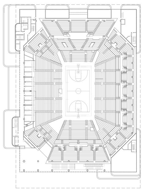 Gallery of Wintrust Arena / Pelli Clarke Pelli Architects - 25 Arena Architecture, Sport Architecture, Gym Architecture, Sports Architecture, Sports Facility Architecture, Auditorium Design, Simple Floor Plans, Tiered Seating, Stadium Architecture