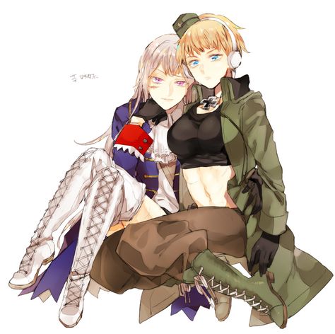 Pixiv Id 3548105, Axis Powers: Hetalia, Germany (Female), Prussia (Female), Thigh Boots, Sisters Nyo Germany, Nyo Prussia, Hetalia Germany, In This House We, Axis Powers, World Star, Image Boards, Hetalia, The Gallery