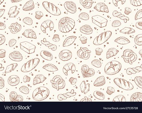 Bakery Background Design, Cakes And Pies, Cake Vector, Doodle Background, Free Pdf Books, Seamless Background, Pattern Illustration, Pdf Books, Cartoon Wallpaper