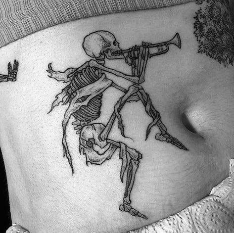 Dancing Tattoo, Memento Mori Tattoo, Dance Tattoo, Tattoo Beautiful, Engraving Tattoo, Skeleton Tattoo, Bone Tattoos, Men Tattoos, Skeleton Tattoos