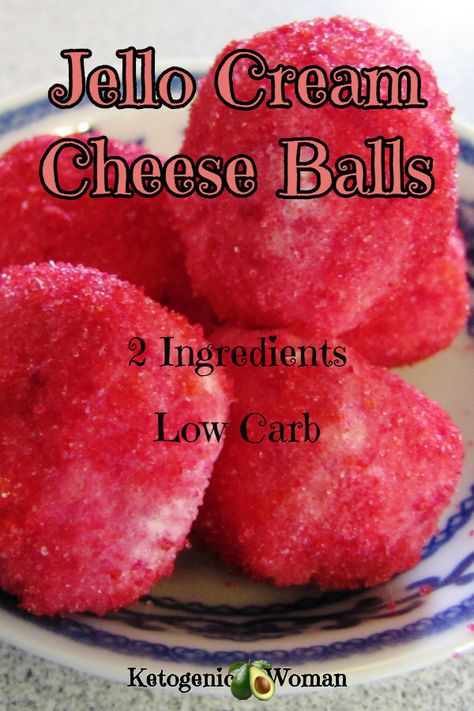 Jello Cream Cheese, Keto Jello, Cream Cheese Balls, Meal Portions, Dolce Poche Calorie, Cream Cheese Ball, High Fat Low Carb Recipes, Desayuno Keto, Fat Bomb Recipes