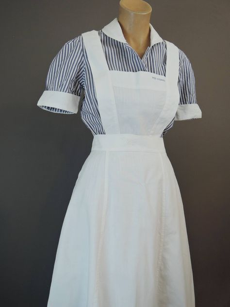 Vintage Uniform, Dress With Apron, Waitress Uniform, Professional Nurse, Maid Uniform, Student Nurse, Uniform Dress, Nurse Uniform, 1980s Dresses