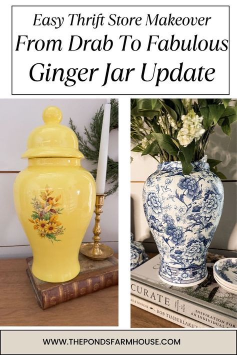 Chinoiserie Decoupage, French Clay Pots, Ginger Jars Decor, Ginger Jar Painting, Diy Crafts Vases, Diy Chinoiserie, Jars Decor, Decoupage Jars, Chinoiserie Ginger Jars