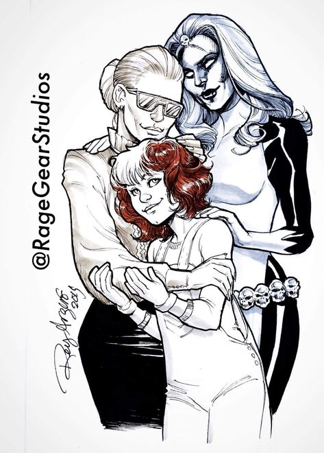 Mystique, Destiny and Rogue Mystique And Destiny Fanart, Destiny Xmen, Sapphic Ships, Marvel Rogue, American Superhero, Irene Adler, Nightwing And Starfire, Rogue Gambit, Marvel Fanart