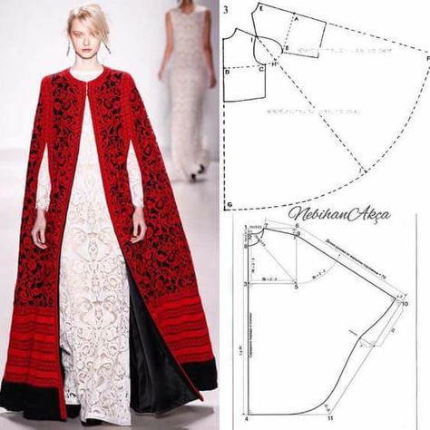 Long outer Abaya Pattern, Kaftan Pattern, Kampot, Estilo Hippie, Couture Mode, فستان سهرة, Diy Sewing Clothes, Clothes Sewing Patterns, Fashion Sewing Pattern