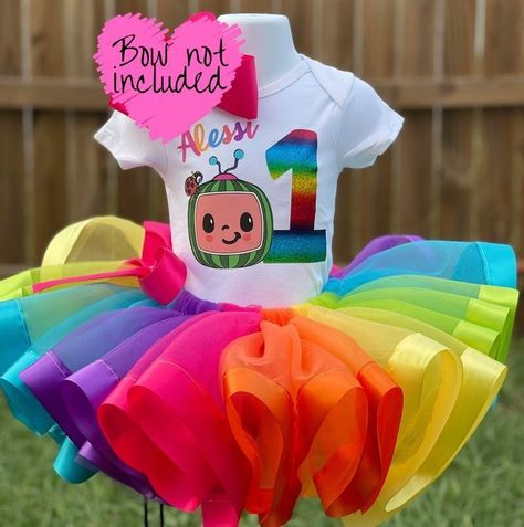 Cocomelon Cake Smash, Cocomelon Cake, Kid Birthday Outfits, Birthday Costume, Cocomelon Birthday, 1st Birthday Party Decorations, Toddler Tutu, Costume Themes, Tutu Outfits