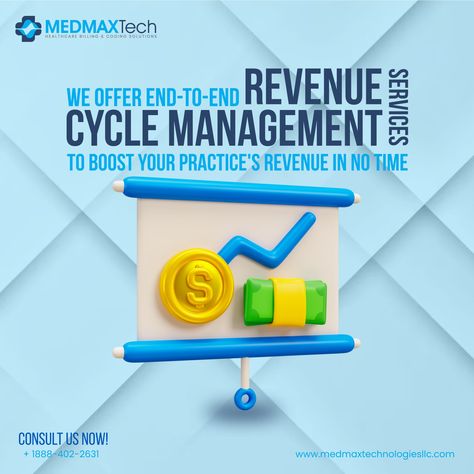 Let our Revenue Cycle Management (RCM) experts boost your financial performance and optimize your revenue streams. Partner with us and get significant revenue growth. Contact us to learn more: 📞 888-402-2631 📧 info@medmaxtechnologies.com 🌐 https://medmaxtechnologiesllc.com/ #healthcareproviders #medicalbilling #medicalinformation #credentialing #medicalcredentialing #administrativetasks #healthcarefrustrations #medicalbillingandcoding #medicalbilling #medicalcoding #MedmaxTechnologies #rcm... Revenue Cycle Management, Medical Billing And Coding, Billing And Coding, Medical Coding, Revenue Streams, Revenue Growth, Medical Information, Medical Billing, To Learn