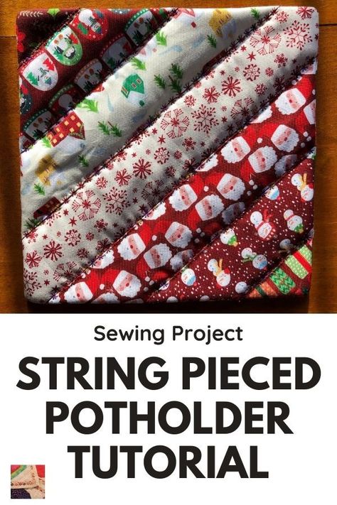 Christmas themed potholders are perfect holiday gifts! These sew up quickly with a quilt as you go method and can be made by any sewer or quilter. Quilt As You Go Potholders, Christmas Potholders To Sew Free Pattern, Quilt As You Go Pot Holders, Quilted Potholder Tutorial, Potholder Patterns Free, Quilted Potholder Pattern, Kitchen Sewing, Christmas Potholders, Sewing Christmas