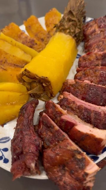 Erik Svend Svendsen on Instagram: "Spicy Rib Wrapped Pineapple Simply delicious #meater #meatermade #traeger #traegergrills #bbq #smoke #smoker #thecookingguild" Smoked Pineapple Recipes, Pork Ribs On Traeger Grill, Pineapple Wrapped Ribs, Ribs Wrapped Around Pineapple, Spicy Smoked Ribs, Pineapple Ribs Recipe, Sweet Heat Pineapple And Rib Tacos, Pineapple Ribs, Spicy Rib Wrapped Pineapple