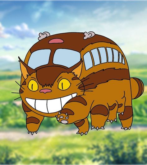 Meet the happy Nekobasu ~.~ Catbus Totoro Drawing, Catbus Tattoo, Ghibli Cat Bus, Studio Ghibli Cat, Catbus Totoro, My Neighbor Totoro Cat Bus, Cat Bus Totoro, Ghibli Cat, Totoro Drawing