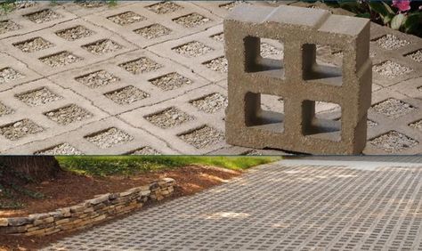 EcoGrid is another pervious concrete paving grid option. It provides 39 percent open space in which to place such drainage friendly material... Backyard Grass Alternative, Pervious Concrete, Permeable Driveway, Grass Alternative, Diy Driveway, Permeable Pavers, No Grass Backyard, Gravel Patio, Cheap Backyard