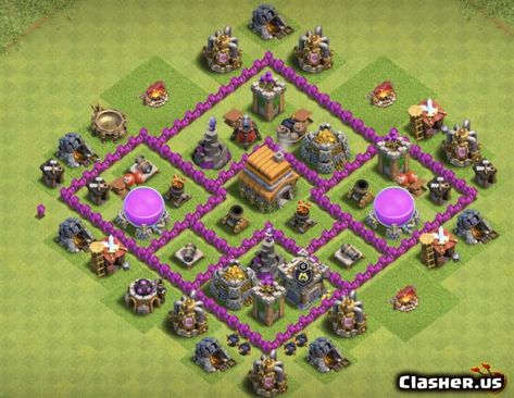 Town Hall 6, Clas Of Clan, Clan Castle, Clash Of Clans Game, Trophy Base, Healing Spells, Amazing Buildings, Clash Of Clans, Town Hall