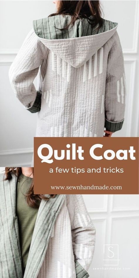 Coat Made From Quilt, Quilted Robe Sewing Pattern, Quilted Cardigan Pattern, Antique Quilt Pullover, Winter Coat Pattern Sewing, How To Make A Quilt Jacket, Repurposed Quilt Jacket, Quilt Jacket Sewing Pattern, Quilt Trench Coat