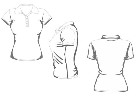 Polo Female Shirt by Corel How To Draw Shirts, Tshirt Drawing, Shirt Sketch, Female Shirt, Asian Men Fashion, Plain Polo Shirts, Flat Drawings, Shirt Folding, Female Drawing