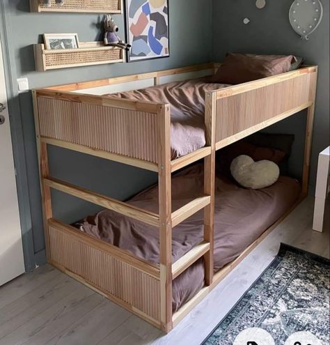 Ikea Bunk Bed Ideas, Todler Room, Shared Kids Bedroom, Kura Bed Hack, Ikea Bunk Bed, Nyc Room, Neutral Kids Room, Mid Sleeper Bed, Kids Shared Bedroom