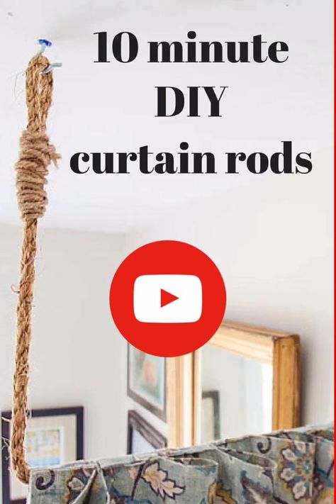 Make a DIY curtain rod from rope and pipe in about 10-minutes! A great room divider, as well for spaces that could use a little visual appeal. Full DIY tutorial. #DIYcurtainrod #DIYcurtainrods #curtainrodideas #curtainrodsdiycheap #curtainrodsDIYrustic #pipecurtainrodDIY #creativeDIYcurtainrods #curtainrodideas #homemadecurtainrods #easyDIYcurtainrods #industrialcurtainrodsdiy #handingcurtainrodsdiy #ropecurtainrodsDIY #simplecurtainrodDIY Homemade Curtain Rods, Curtain Rod Ideas, Diy Curtain Rod, Room Divider Diy, Curtain Divider, Diy Curtain Rods, Diy Curtain, Accent Wall Stencil, Nursery Accent Wall