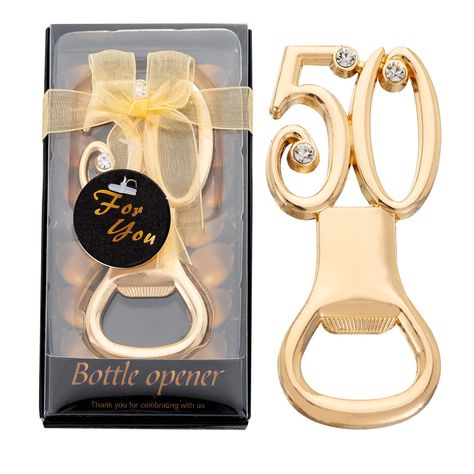 Gold Bottle Opener, 50th Birthday Favors, 50th Birthday Party Favors, 50th Year Wedding Anniversary, Birthday Bottle, Rose Gold Party, Girl Birthday Themes, Mint Candy, Wedding Anniversary Party