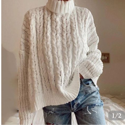 Lekmys Plain High Neck Sweater Nwt Size S Brand New With Tags In Perfect Condition Cozy Sweaters Outfits, How To Have Style, High Neck Sweater, Looks Street Style, Casual Fall Outfits, Looks Style, Fall Winter Outfits, Cozy Sweaters, Sleeve Sweater