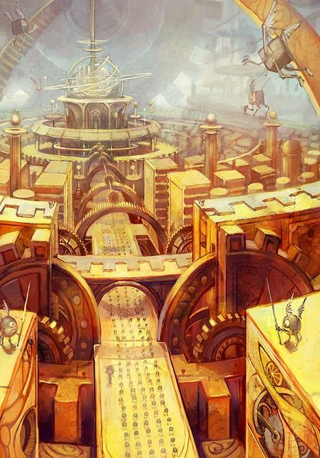 Power Score: Dungeons & Dragons - A Guide to Modrons Clockwork Fantasy Art, Mechanus Dnd, Medieval Fantasy City Art, Fantasy Tournament, Planescape Art, Wheel Of Fortune Art, Planescape Torment, Advanced Dungeons And Dragons, Forgotten Realms