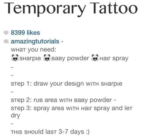 Simple Temporary tattoo  - sharpie - baby powder - hairspray Hairspray Tattoo, Temporary Tattoo Sharpie, Homemade Tattoos, Bored Jar, Disney Tattoo, Drawing Tattoo, Simple Tattoo, Diy Tattoo, Hair Spray