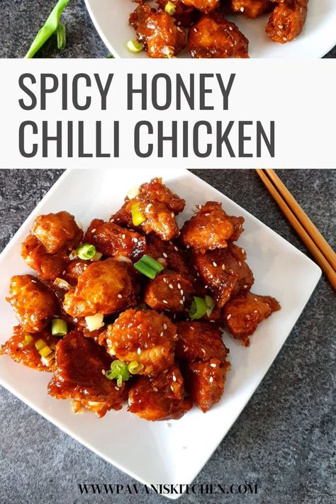 Honey Chilli Chicken Recipes, Chili Honey Chicken, Honey Chilli Chicken, Fried Chicken Pieces, Chilly Chicken, Slimmers World Recipes, Crispy Honey Chicken, Chilli Chicken Recipe, Honey Chicken Recipe