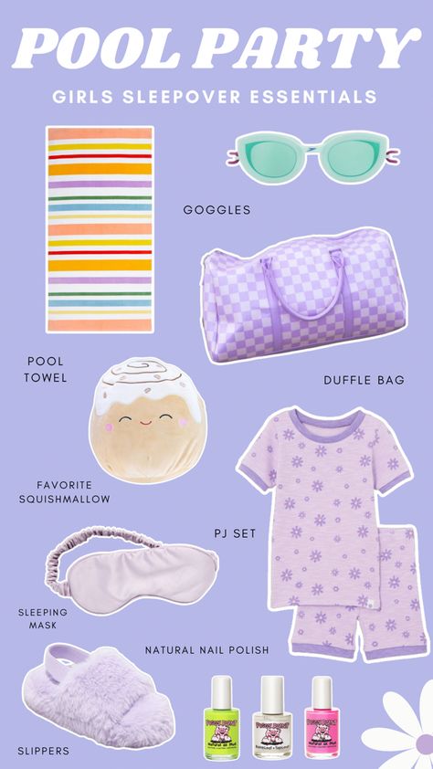 Target Squishmallows, Pool Party Essentials, What To Bring To A Pool Party, What To Bring To The Pool, Girls Sleepover Party Ideas, Pool Bag Essentials, Sleepover Party Ideas, Summer Sleepover, Cute Pool Floats