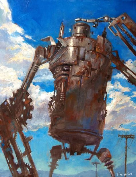 iron giant concept art - Brave Search Junk Robot Concept Art, Robot Reference, Robot Army, The Iron Giant, Ashley Wood, Red Planet, Giant Robots, Science Fiction Art, Robots Concept