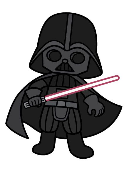 Star Wars Cartoon Drawings Easy, Starwars Easy Drawings, Darth Vader Easy Drawing, Darth Vader Doodle, Star Wars Cartoon Drawings, Cute Star Wars Drawings, Star Wars Doodles Easy, Starwars Clipart, Star Wars Art Drawings Easy