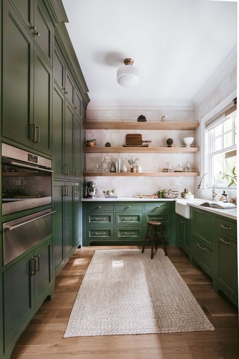 Dishwasher Drawer Built Ins, Green Butlers Pantry, Dishwasher Drawer, Green Pantry, Midwest Home, Butler’s Pantry, Walnut Shelves, Butlers Pantry, Kitchen Ceiling