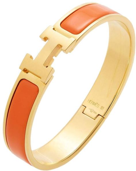 Hermes Orange Enamel Clic H Bracelet GM Orange Accessories, H Bracelet, Hermes Bracelet, Hermes Orange, Opposite Colors, Accessories Luxury, Fashion Vintage, Luxury Vintage, White Enamel