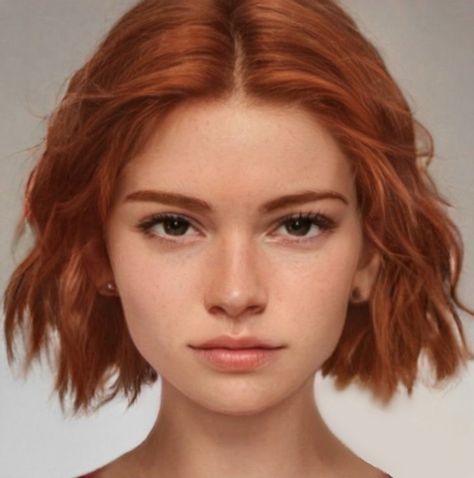 Red Haired Face Claim, Redhead Artbreeder, Red Hair Artbreeder, Redhead Face Claims Female, Face Claims Short Hair, Face Claims Female Red Hair, Short Red Hair Green Eyes, Artbreeder Girl Red Hair, Character Inspiration Red Hair