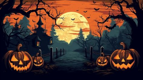 Halloween Desktop Wallpaper Aesthetic, Halloween Cover Photo Facebook, Halloween Cover Photos, Halloween Facebook Cover, Fall Background Wallpaper, Halloween Desktop Wallpaper, Halloween Backdrop, Cartoon Animation Drawing, Background Drawing