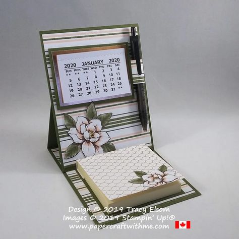 Small Calendar Ideas, Stampin Up Time Together, Stampin Up Calendar Ideas Easel Cards, Handmade Desk Calendar, Handmade Calendar, Diy Desk Calendar, Small Calendar, Easel Calendar, Mini Desk Calendar