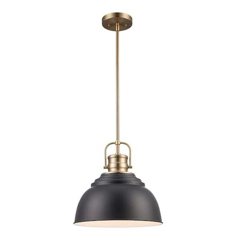 Black And Brass Pendant Light, Brass Pendant Lights Kitchen, Farmhouse Kitchen Pendant Lights, Pendant Light Over Kitchen Sink, Light Over Sink, Hanging Pendant Lights Kitchen, Small Hanging Lights, Modern Farmhouse Lighting, Farmhouse Kitchen Lighting