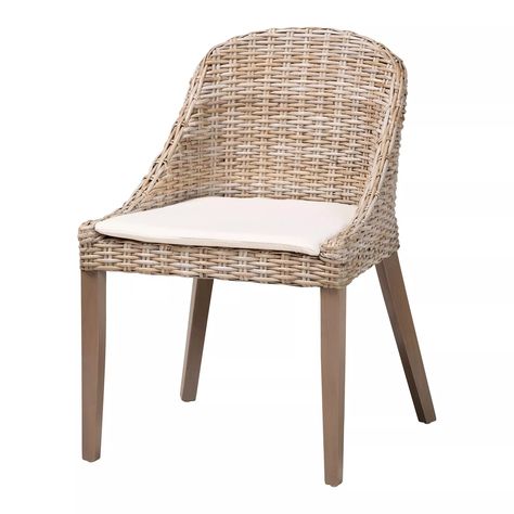 bali & pari Lara Boho Dining Chair, Handwoven Natural Kubu Rattan, Grey | Walmart (US) Rustic Dining Chairs, Rustic Chair, Faux Leather Dining Chairs, Dining Room Table Set, Rattan Dining Chairs, Wood Dining Chairs, Furniture Dining Chairs, Solid Mahogany, Mahogany Wood