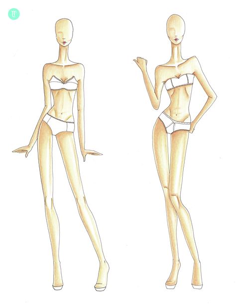 Figurines femeninos a color Fashion Model Drawing, Fashion Figure Templates, Fashion Illustration Poses, Fashion Model Sketch, Fashion Illustration Tutorial, Illustration Tutorial, Fashion Figure Drawing, Fashion Design Template, Fashion Design Sketch