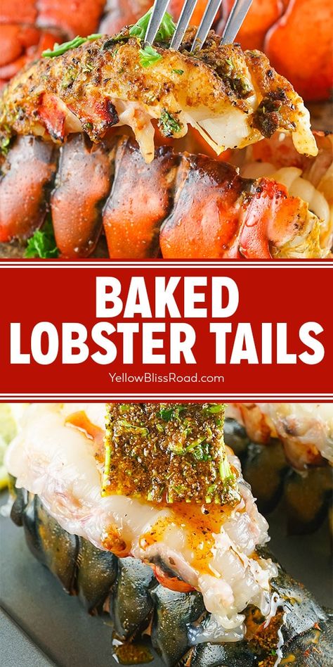 Lobster Tail Oven, Garlic Herb Butter Sauce, Easy Lobster Tail Recipe, Herb Butter Sauce, Baked Lobster, Baked Lobster Tails, Baked Brisket, Frozen Lobster Tails, Keto Fish